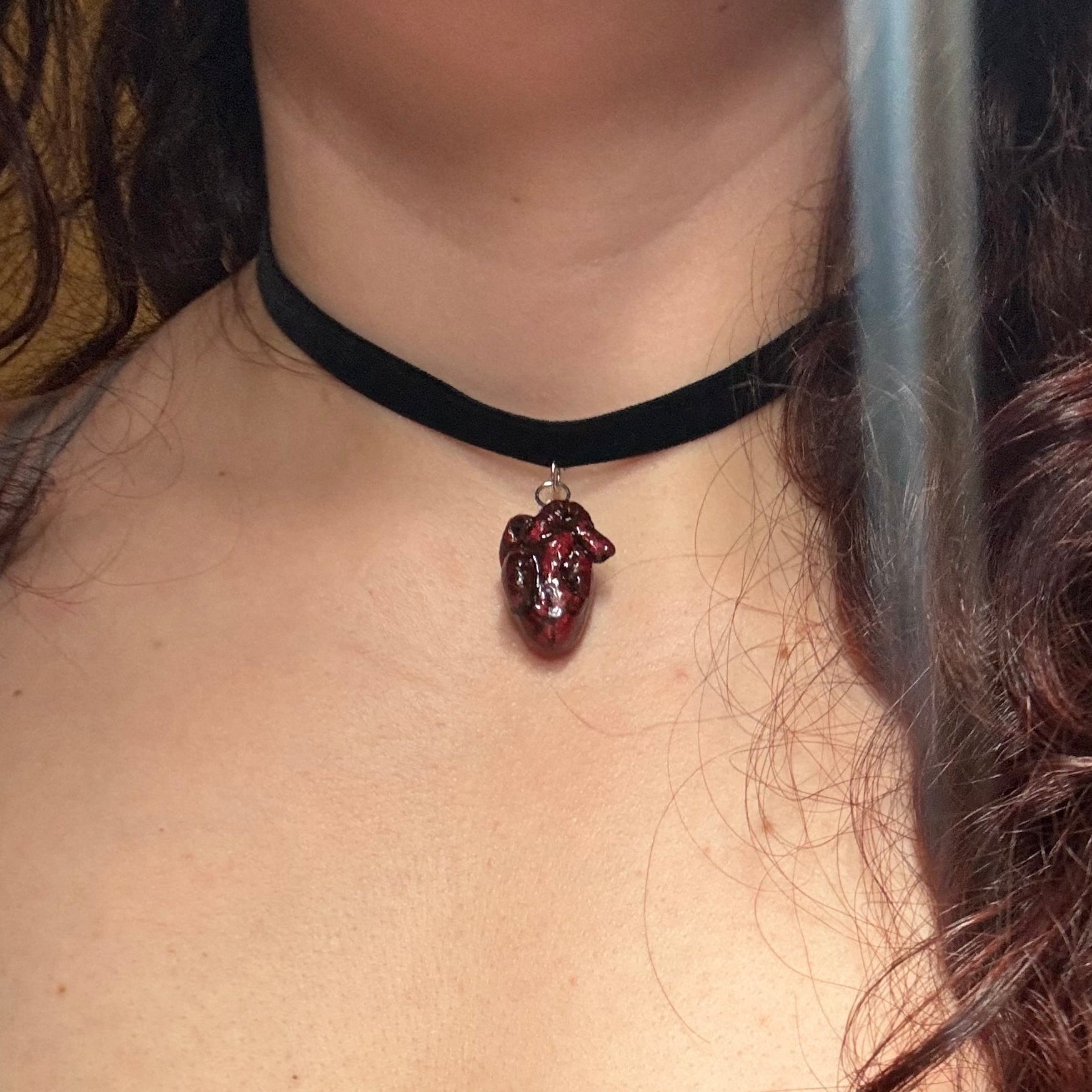 Anatomical Heart Black Velvet Choker